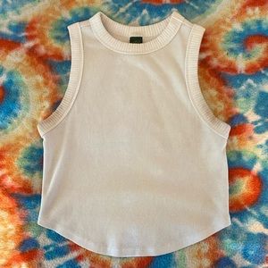 White Cropped Tank Top